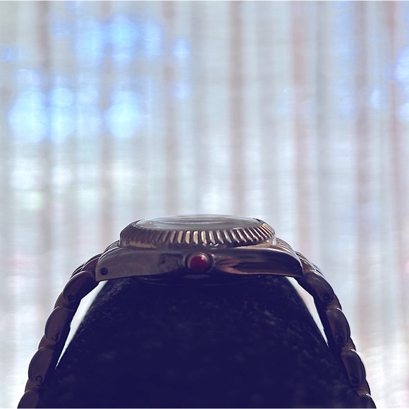 Liz Claiborne New York CZ Diamond Studded Circular Face Linked Watch, Gold-tone - Picture 10 of 16